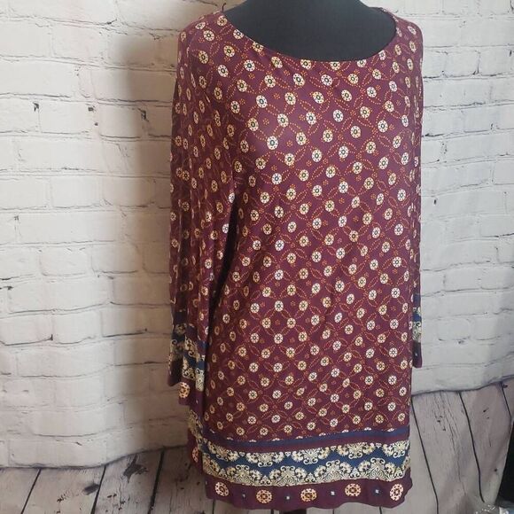 Chicos Maroon Blouse Size 3 - Picture 6 of 13